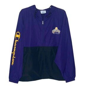 ❤️ 🆕 CHAMPION Purple and Black UAlbany Lightweight windbreaker Jacket Size  M